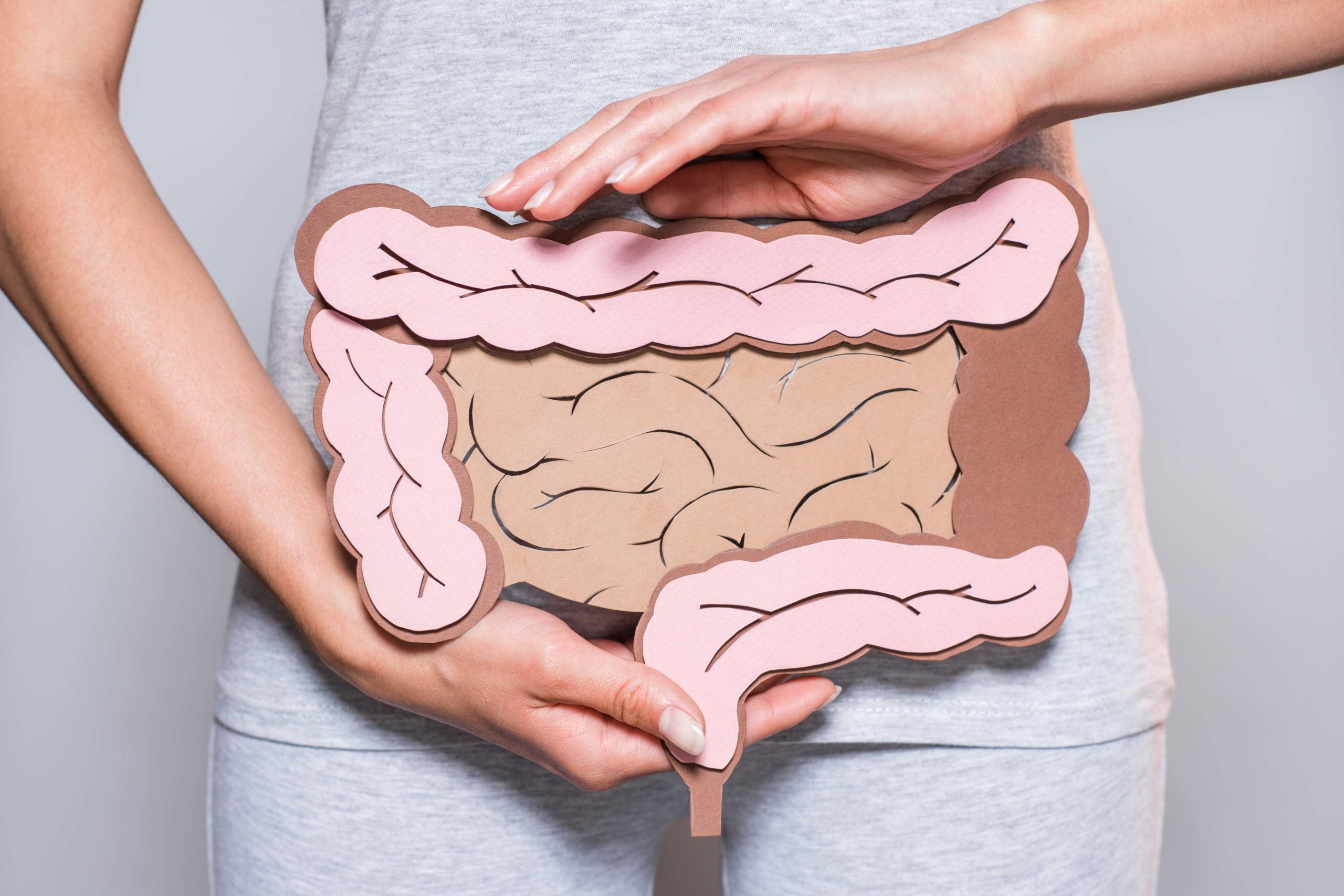 A Women Representing Intestine Diagram